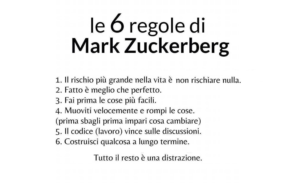 Riflessioni sulle regole di Zuckerberg