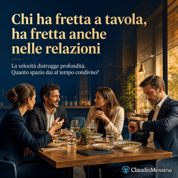 Chi ha fretta a tavola, ha fretta anche nelle relazioni